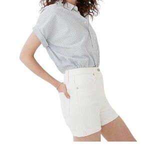 Madewell White High-Rise Denim Shorts